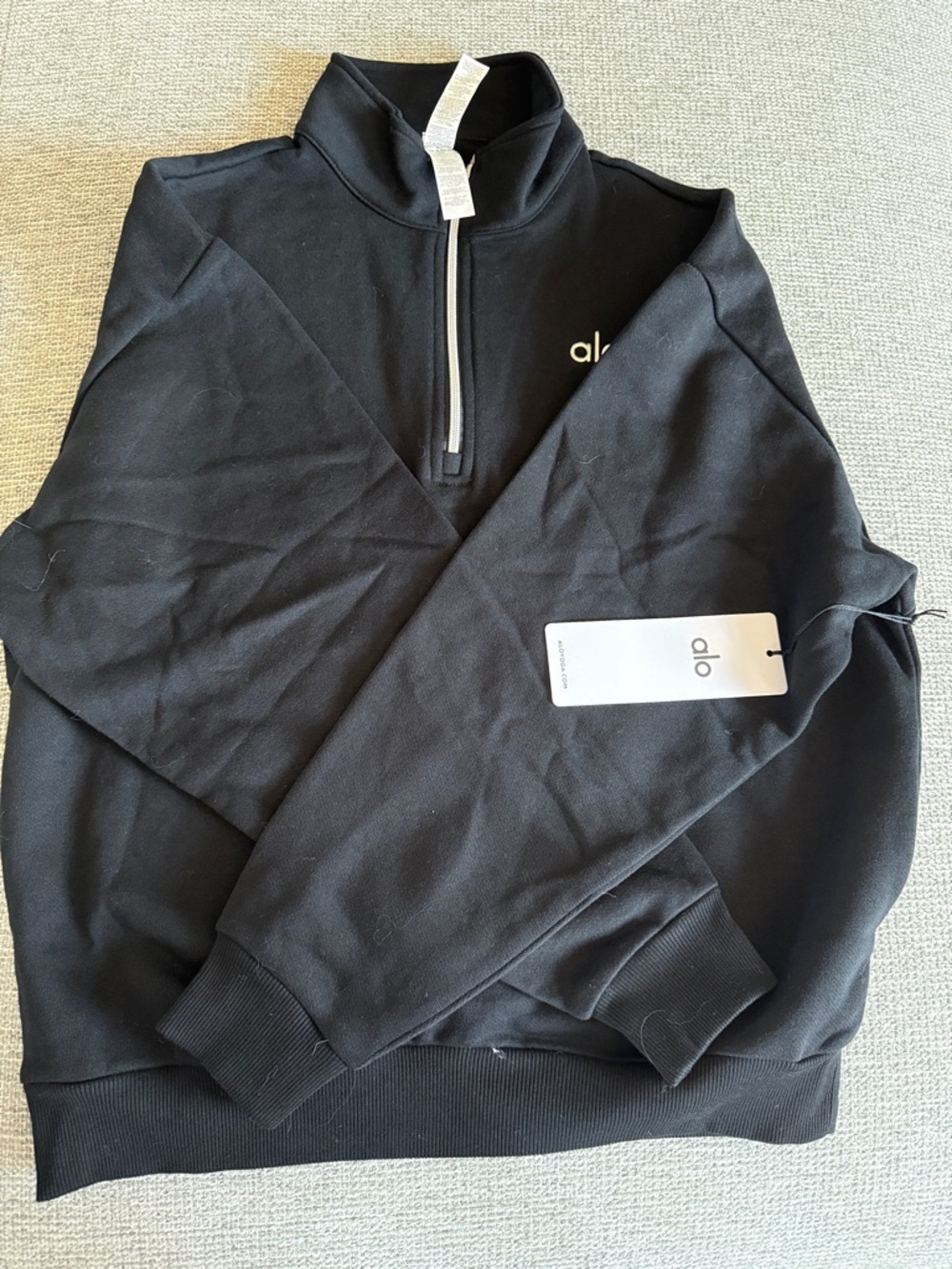 ALO Yoga Accolade Black Quarter-Zip Pullover